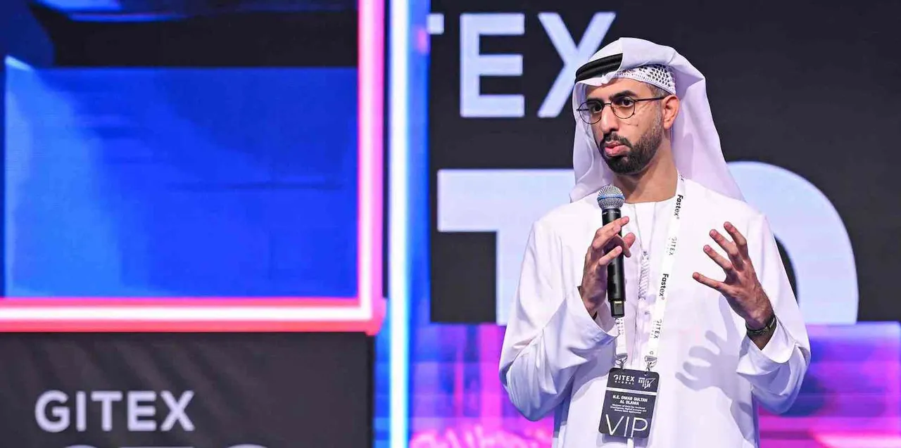 His Excellency Omar Sultan Al Olama, UAE Minister of State for Artificial Intelligence speaking at the inaugural GITEX CTO World Congress 11zon